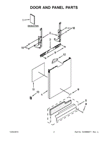 02 - Door And Panel Parts parts for Whirlpool Dishwasher WDF530PSYM7 from AppliancePartsPros.com