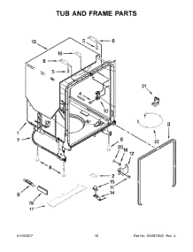 06 - Tub And Frame Parts parts for Whirlpool Dishwasher WDF540PADB3 from AppliancePartsPros.com