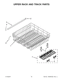 09 - Upper Rack And Track Parts parts for Whirlpool Dishwasher WDF540PADB3 from AppliancePartsPros.com