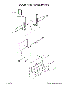 02 - Door And Panel Parts parts for Whirlpool Dishwasher WDF545PAFM0 from AppliancePartsPros.com