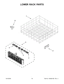 10 - Lower Rack Parts parts for Whirlpool Dishwasher WDF545PAFM0 from AppliancePartsPros.com