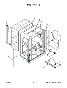 03 - Tub Parts parts for Whirlpool Dishwasher WDF550SAFB0 from AppliancePartsPros.com