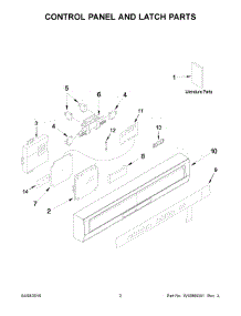 02 - Control Panel And Latch Parts parts for Whirlpool Dishwasher WDF550SAFS0 from AppliancePartsPros.com