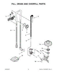 05 - Fill, Drain And Overfill Parts parts for Whirlpool Dishwasher WDF560SAFB1 from AppliancePartsPros.com