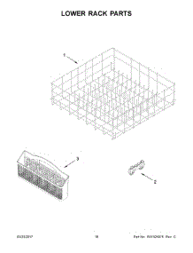 10 - Lower Rack Parts parts for Whirlpool Dishwasher WDF560SAFM1 from AppliancePartsPros.com
