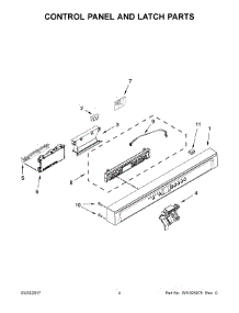 03 - Control Panel And Latch Parts parts for Whirlpool Dishwasher WDF560SAFT1 from AppliancePartsPros.com