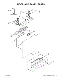 02 - Door And Panel Parts parts for Whirlpool Dishwasher WDF750SAYM3 from AppliancePartsPros.com