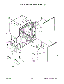 06 - Tub And Frame Parts parts for Whirlpool Dishwasher WDF750SAYM3 from AppliancePartsPros.com