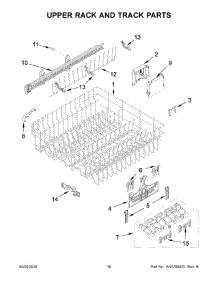 09 - Upper Rack And Track Parts parts for Whirlpool Dishwasher WDF760SADB1 from AppliancePartsPros.com
