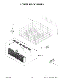 10 - Lower Rack Parts parts for Whirlpool Dishwasher WDF760SADB3 from AppliancePartsPros.com