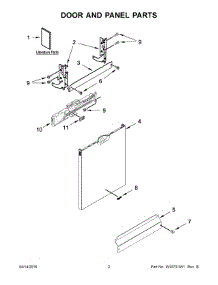 02 - Door And Panel Parts parts for Whirlpool Dishwasher WDF760SADT0 from AppliancePartsPros.com