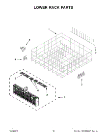 10 - Lower Rack Parts parts for Whirlpool Dishwasher WDF770SAFZ1 from AppliancePartsPros.com