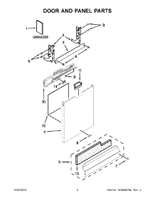 02 - Door And Panel Parts parts for Whirlpool Dishwasher WDF775SAYW3 from AppliancePartsPros.com