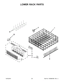 11 - Lower Rack Parts parts for Whirlpool Dishwasher WDF775SAYW3 from AppliancePartsPros.com