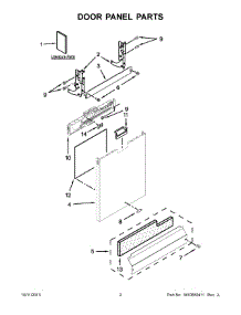 02 - Door Panel Parts parts for Whirlpool Dishwasher WDF780SLYM3 from AppliancePartsPros.com