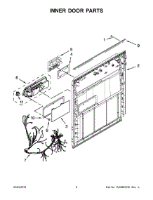 04 - Inner Door Parts parts for Whirlpool Dishwasher WDP340PAFB0 from AppliancePartsPros.com
