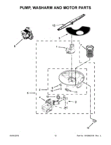 07 - Pump, Washarm And Motor Parts parts for Whirlpool Dishwasher WDP340PAFB0 from AppliancePartsPros.com