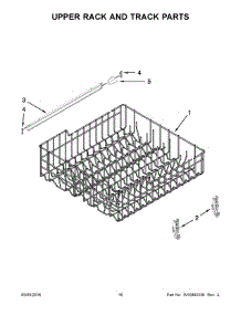 09 - Upper Rack And Track Parts parts for Whirlpool Dishwasher WDP340PAFB0 from AppliancePartsPros.com