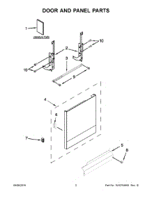 02 - Door And Panel Parts parts for Whirlpool Dishwasher WDP350PAAB5 from AppliancePartsPros.com