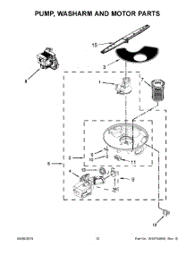 07 - Pump, Washarm And Motor Parts parts for Whirlpool Dishwasher WDP350PAAW5 from AppliancePartsPros.com