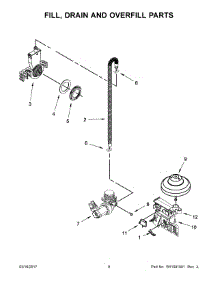 05 - Fill, Drain And Overfill Parts parts for Whirlpool Dishwasher WDP370PAHB0 from AppliancePartsPros.com