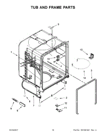06 - Tub And Frame Parts parts for Whirlpool Dishwasher WDP370PAHB0 from AppliancePartsPros.com