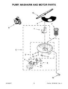 07 - Pump, Washarm And Motor Parts parts for Whirlpool Dishwasher WDP370PAHB0 from AppliancePartsPros.com