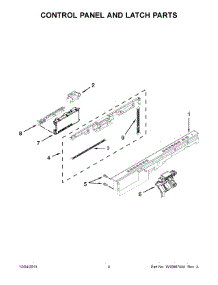 03 - Control Panel And Latch Parts parts for Whirlpool Dishwasher WDT710PAYE6 from AppliancePartsPros.com