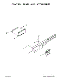 03 - Control Panel And Latch Parts parts for Whirlpool Dishwasher WDT750SAHZ0 from AppliancePartsPros.com