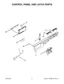 03 - Control Panel And Latch Parts parts for Whirlpool Dishwasher WDT780SAEM0 from AppliancePartsPros.com