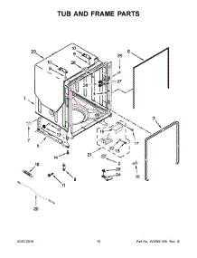 06 - Tub And Frame Parts parts for Whirlpool Dishwasher WDT780SAEM0 from AppliancePartsPros.com