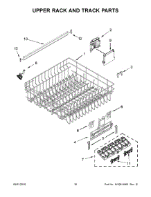 09 - Upper Rack And Track Parts parts for Whirlpool Dishwasher WDT780SAEM1 from AppliancePartsPros.com