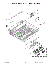 09 - Upper Rack And Track Parts parts for Whirlpool Dishwasher WDT780SAEM2 from AppliancePartsPros.com