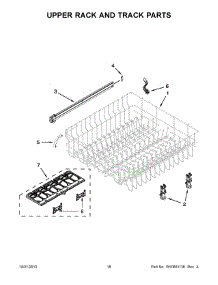 10 - Upper Rack And Track Parts parts for Whirlpool Dishwasher WDT790SAYW3 from AppliancePartsPros.com