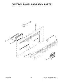 03 - Control Panel And Latch Parts parts for Whirlpool Dishwasher WDT790SLYM3 from AppliancePartsPros.com