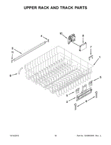 10 - Upper Rack And Track Parts parts for Whirlpool Dishwasher WDT790SLYM3 from AppliancePartsPros.com