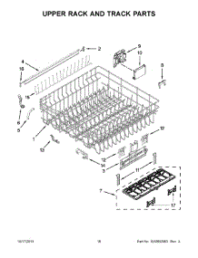 10 - Upper Rack And Track Parts parts for Whirlpool Dishwasher WDT910SAYH3 from AppliancePartsPros.com
