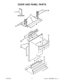 02 - Door And Panel Parts parts for Whirlpool Dishwasher WDT910SAYM3 from AppliancePartsPros.com