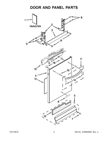 02 - Door And Panel Parts parts for Whirlpool Dishwasher WDT910SSYM3 from AppliancePartsPros.com