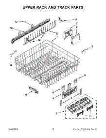 09 - Upper Rack And Track Parts parts for Whirlpool Dishwasher WDT920SADH0 from AppliancePartsPros.com