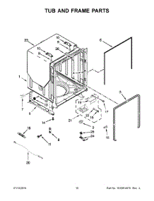 06 - Tub And Frame Parts parts for Whirlpool Dishwasher WDT920SADH2 from AppliancePartsPros.com