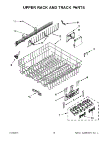 10 - Upper Rack And Track Parts parts for Whirlpool Dishwasher WDT920SADH2 from AppliancePartsPros.com