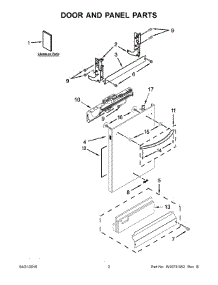 02 - Door And Panel Parts parts for Whirlpool Dishwasher WDT920SADM0 from AppliancePartsPros.com