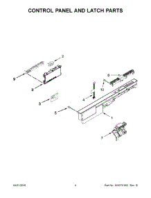 03 - Control Panel And Latch Parts parts for Whirlpool Dishwasher WDT920SADM0 from AppliancePartsPros.com