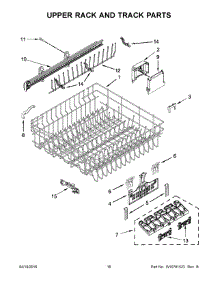 09 - Upper Rack And Track Parts parts for Whirlpool Dishwasher WDT920SADM1 from AppliancePartsPros.com