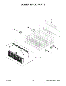 10 - Lower Rack Parts parts for Whirlpool Dishwasher WDT920SADM1 from AppliancePartsPros.com
