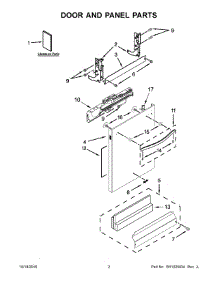 02 - Door And Panel Parts parts for Whirlpool Dishwasher WDT920SADM3 from AppliancePartsPros.com