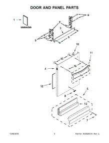 02 - Door And Panel Parts parts for Whirlpool Dishwasher WDT995SAFM0 from AppliancePartsPros.com