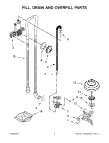 05 - Fill, Drain And Overfill Parts parts for Whirlpool Dishwasher WDT995SAFM0 from AppliancePartsPros.com