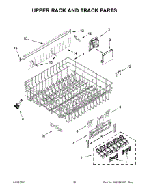 09 - Upper Rack And Track Parts parts for Whirlpool Dishwasher WDTA50SAHB0 from AppliancePartsPros.com